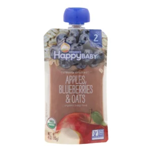 Happy Baby Clearly Crafted - Apple Blueberries And Oats - Case Of 16 - 4 Oz.