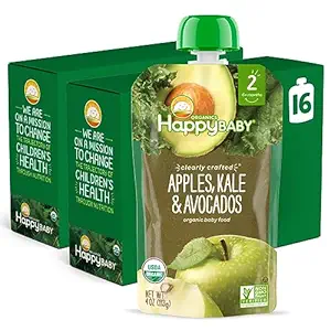 Happy Baby Happy Baby Clearly Crafted - Apples Kale And Avocados - Case Of 16 - 4 Oz.